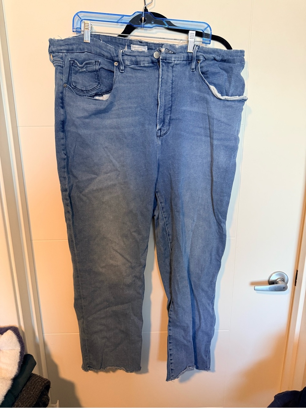 Good American High-Rise Washed Blue Denim Jeans